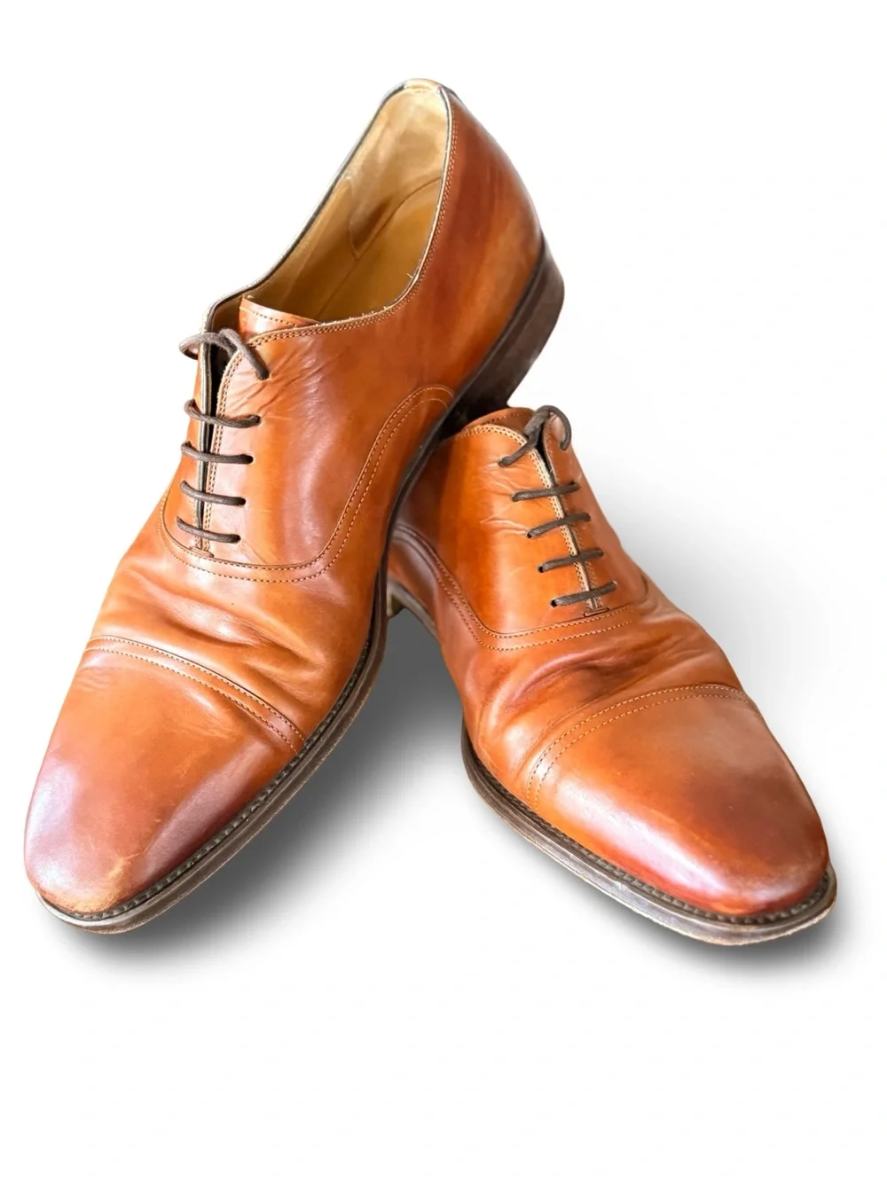 Men's Classic Tan Leather Oxford Dress Shoes